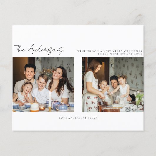 Budgetminimalistische kerstfeestelijke fotokaart flyer (Voorkant)