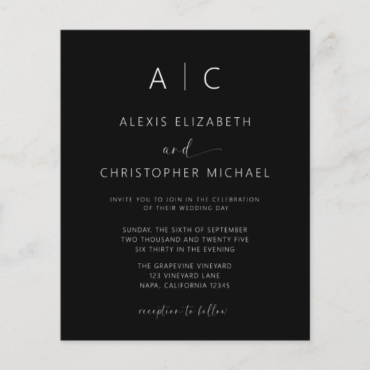 Budgetminimalistische moderne kalligrafie flyer (Voorkant)