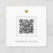 Budgetminimalistische QR Code Blush Weddenschap Vierkante Visitekaartje (Voorkant)