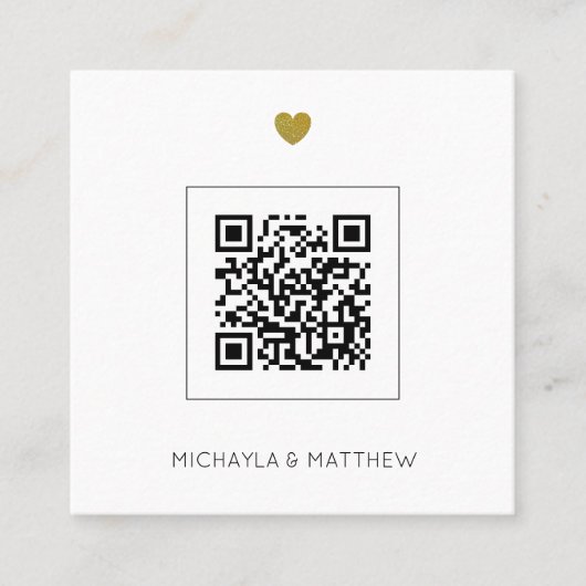 Budgetminimalistische QR Code Blush Weddenschap Vierkante Visitekaartje (Voorkant)