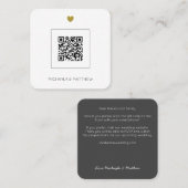 Budgetminimalistische QR-code Grijze bruiloft uitn Vierkante Visitekaartje (Voorkant / Achterkant)