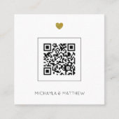 Budgetminimalistische QR-code Roos bruiloft uitnod Vierkante Visitekaartje (Voorkant)