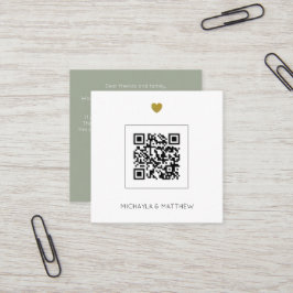 Budgetminimalistische QR-code Sage Weddenschap Vierkante Visitekaartje