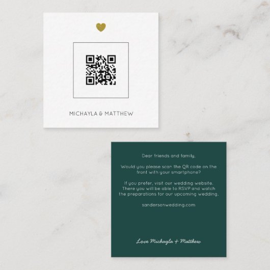 Budgetminimalistische QR-code - uitnodiging voor g (Voorkant / Achterkant)