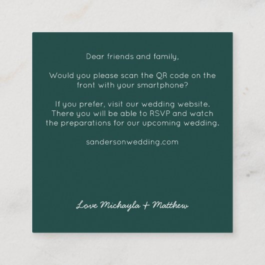 Budgetminimalistische QR-code - uitnodiging voor g (Achterkant)