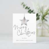 Budgetminimalistische Silver Star Merry-kerstKaart (Staand voorkant)