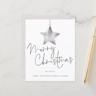 Budgetminimalistische Silver Star Merry-kerstKaart
