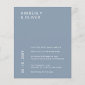 Budgetminimalistische uitnodiging voor blauwe brui (Voorkant)