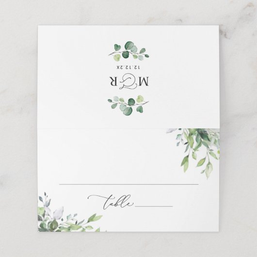 Budgetminimalistische Waterverf Greenered Folded Plaatskaartje (Buitenkant ongevouwen)