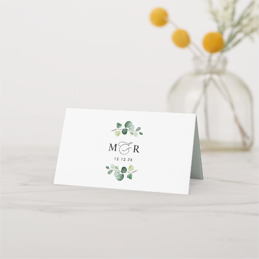 Budgetminimalistische Waterverf Greenered Folded Plaatskaartje (Achterkant)