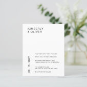 Budgetminimalistische witbruiloft-uitnodigingen (Staand voorkant)