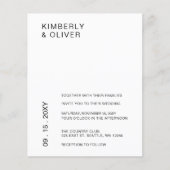 Budgetminimalistische witbruiloft-uitnodigingen (Voorkant)