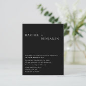 Budgetminimalistische zwarte Elegant Wedding-achte (Staand voorkant)