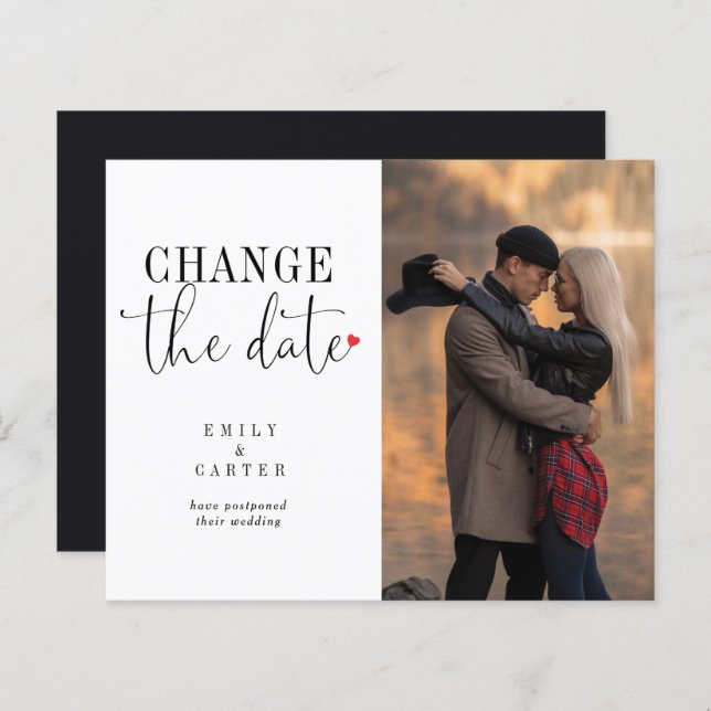 Budgetminimalistische zwarte wijziging Datum typog (Voorkant / Achterkant)