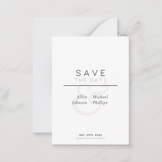 budgetmoderne minimale elegant met behoud van datu notitiekaartje (Voorkant)