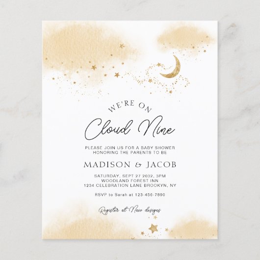 BUDGETNEUTRAAL We zitten op Cloud Nine Baby shower (Voorkant)