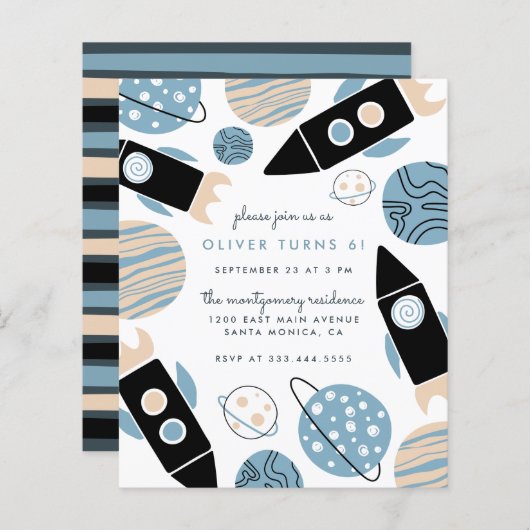 Budgetraketschild buitenruimtevaartpartij (Voorkant / Achterkant)