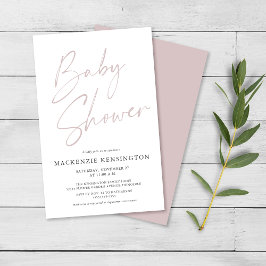 budgetroze, eenvoudige Baby shower FLYER