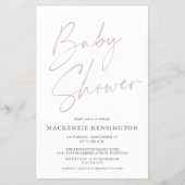 budgetroze, eenvoudige Baby shower FLYER (Voorkant)