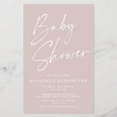 budgetroze, eenvoudige Baby shower FLYER (Voorkant)