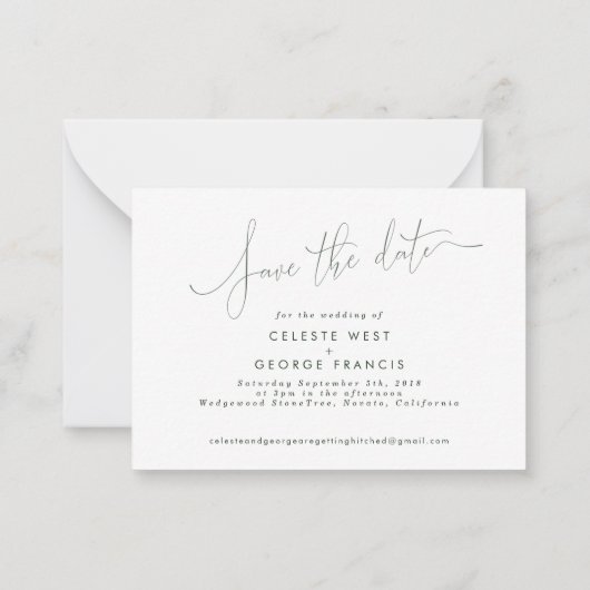 budgetroze elegante bruiloft met uitzondering van notitiekaartje (Achterkant)