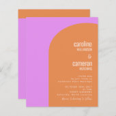 Budgetroze en Oranje retrorgeometrische bruiloft (Voorkant / Achterkant)