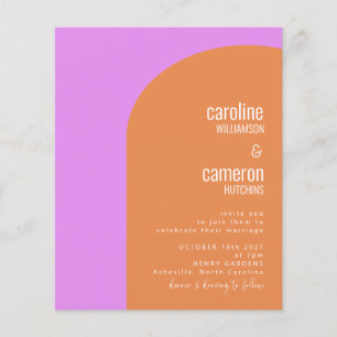 Budgetroze en Oranje retrorgeometrische bruiloft