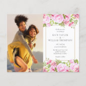 Budgetrozen Bloemenfoto's Trouwuitnodiging (Voorkant)