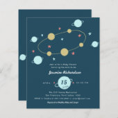 Budgetruimte Waterverf | Blauwe Baby shower brochu (Voorkant / Achterkant)