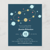 Budgetruimte Waterverf | Blauwe Baby shower brochu (Voorkant)