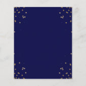 Budgetscript Elegant Navy Gold Afstuderen Uitnodig (Achterkant)