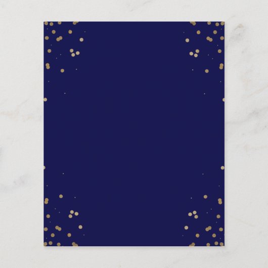 Budgetscript Elegant Navy Gold Afstuderen Uitnodig (Achterkant)