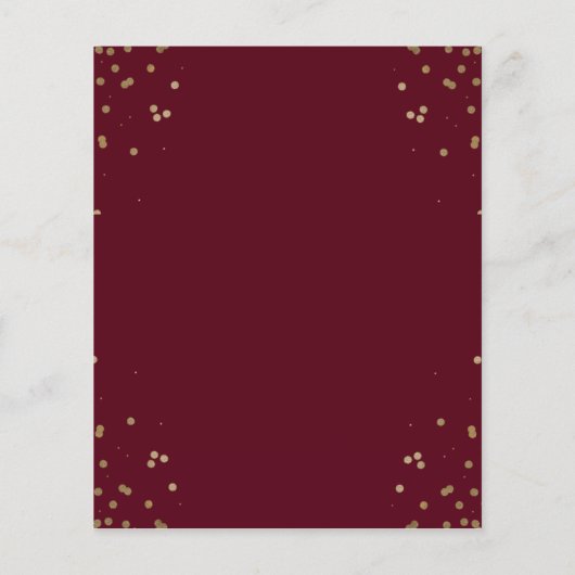 Budgetscript Elegant Red Gold Afstuderen Uitnodige (Achterkant)