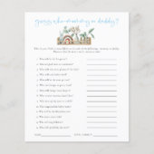 Budgetspel raad wie mam pap blauw Baby shower (Voorkant)