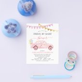 Budgettaire drive by Baby shower Blush Pink Gold F Flyer (Enkel)