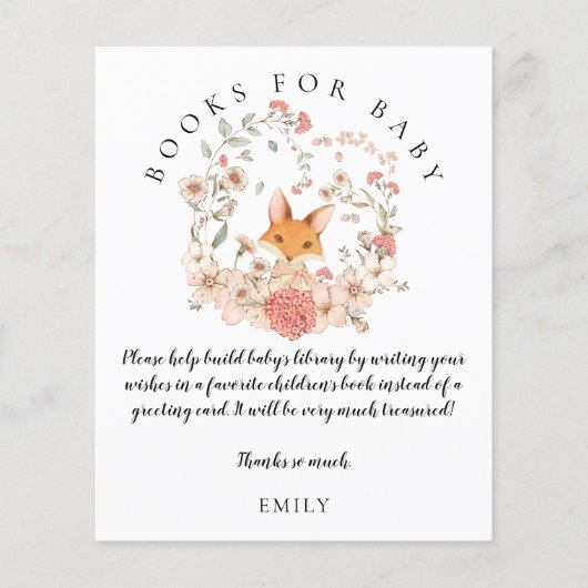 budgettaire  Fox Floral Book Baby Girl Shower (Voorkant)
