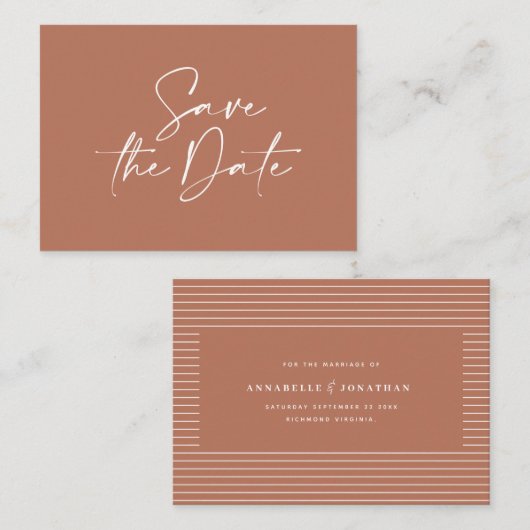 budgettaire handgeschreven trouwaankondiging notitiekaartje (Voorkant / Achterkant)