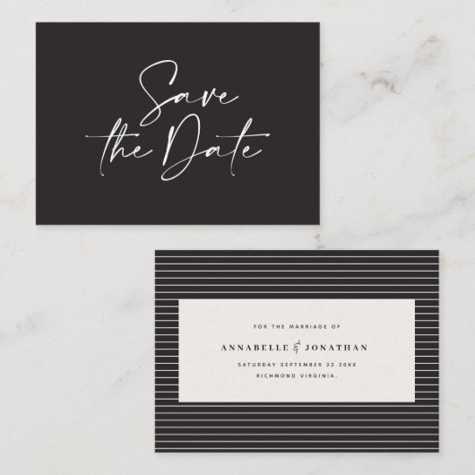 budgettaire handgeschreven trouwaankondiging notitiekaartje (Voorkant / Achterkant)