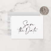 budgettaire handgeschreven trouwaankondiging notitiekaartje (Voorkant / Achterkant in situ)