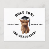 Budgettaire Koe! Homeschool Afstuderen uitnodiging (Voorkant)