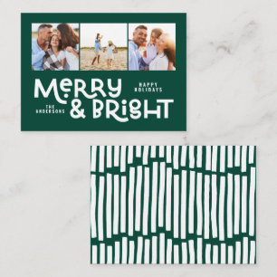 budgettaire minimale typografie 3 foto Kerstmis Notitiekaartje