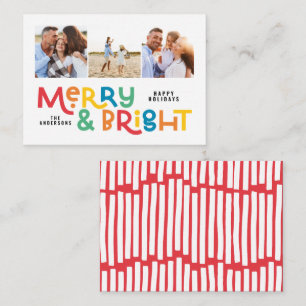 budgettaire minimale typografie 3 foto Kerstmis Notitiekaartje