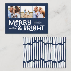 budgettaire minimale typografie 3 foto Kerstmis Notitiekaartje