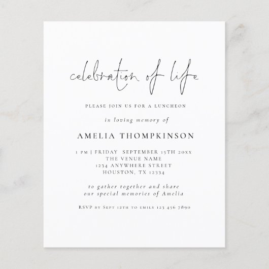 budgettaire minimalistische scriptviering van het (Voorkant)