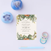 budgettaire Oranje bruiloft met citrusbloem , beha Flyer (Enkel)