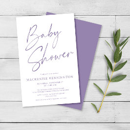 budgettaire Paarse lavender Script Baby shower FLY Flyer