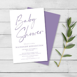 budgettaire Paarse lavender Script Baby shower FLY Flyer