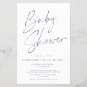 budgettaire Paarse lavender Script Baby shower FLY Flyer (Voorkant)