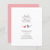budgettaire Tortelduifjes Modern Coral Wedding nod (Voorkant / Achterkant)