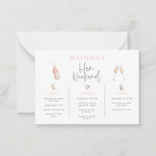 budgettaire Waterverf champagne in weekend 3 dag Notitiekaartje